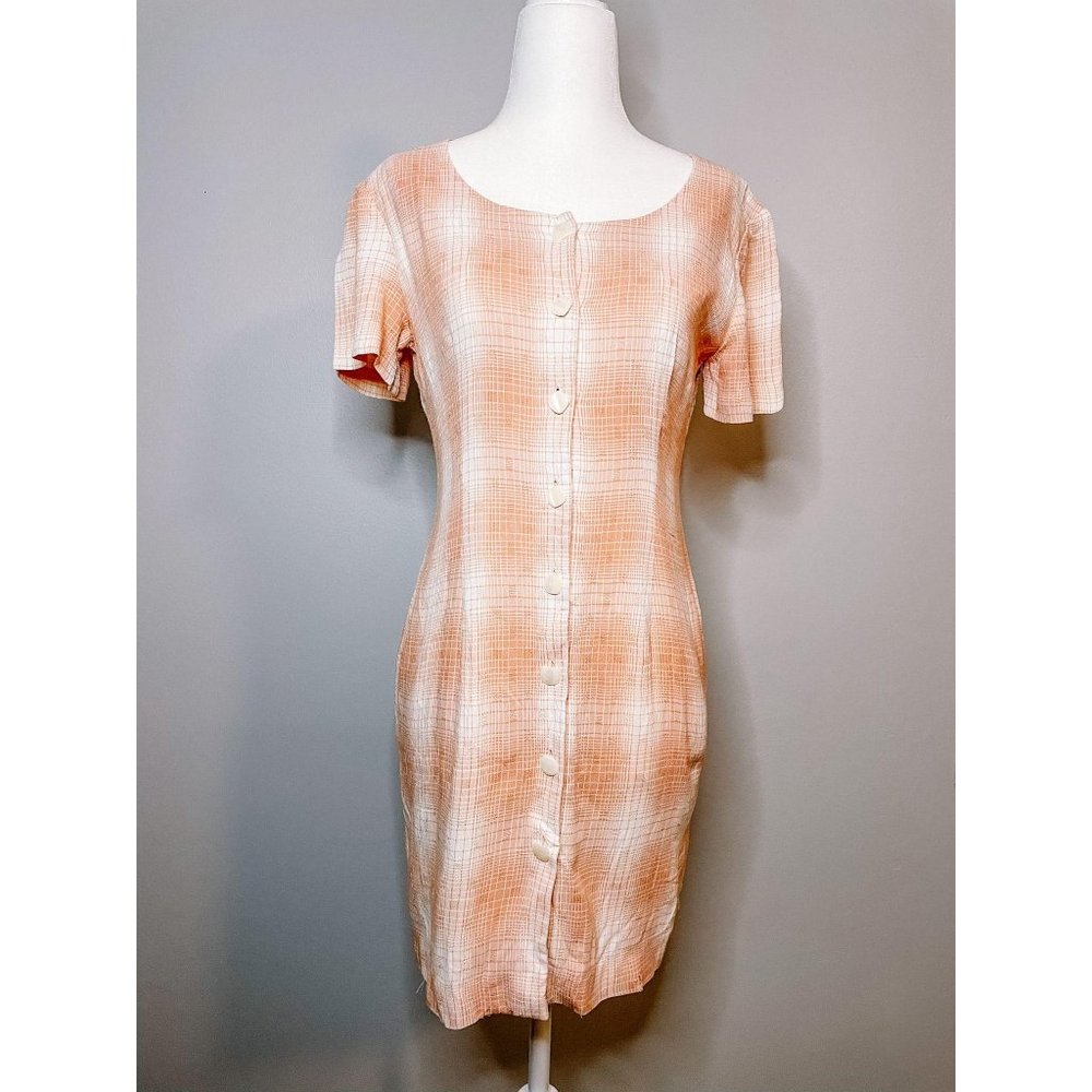 Vintage 90s Y2K Plaid Pink and White Mini Dress